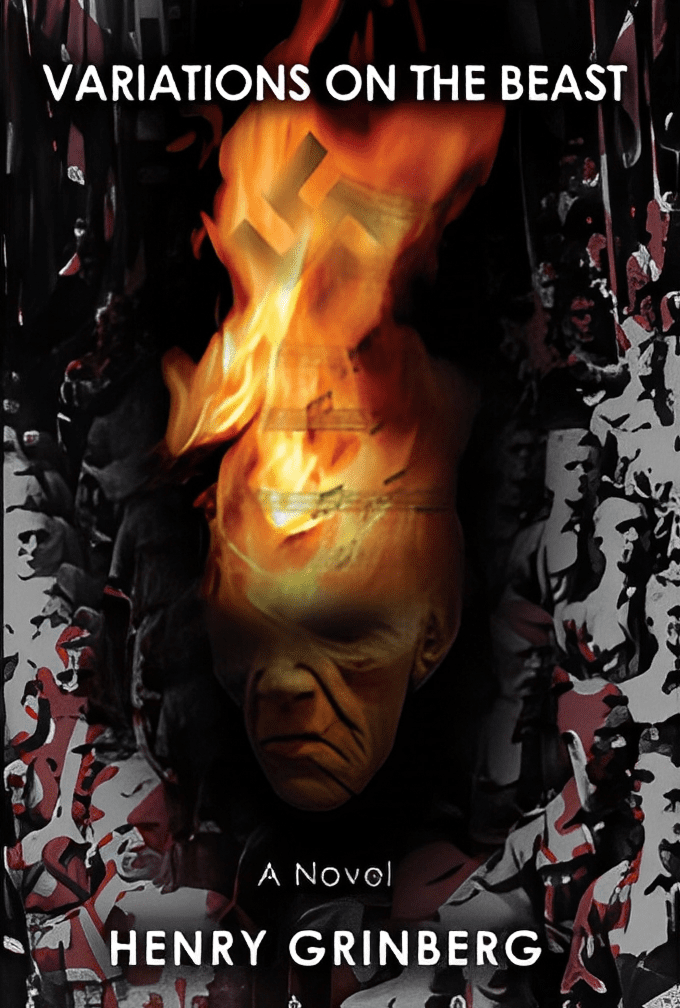 Book cover: Flaming head with somber expression.